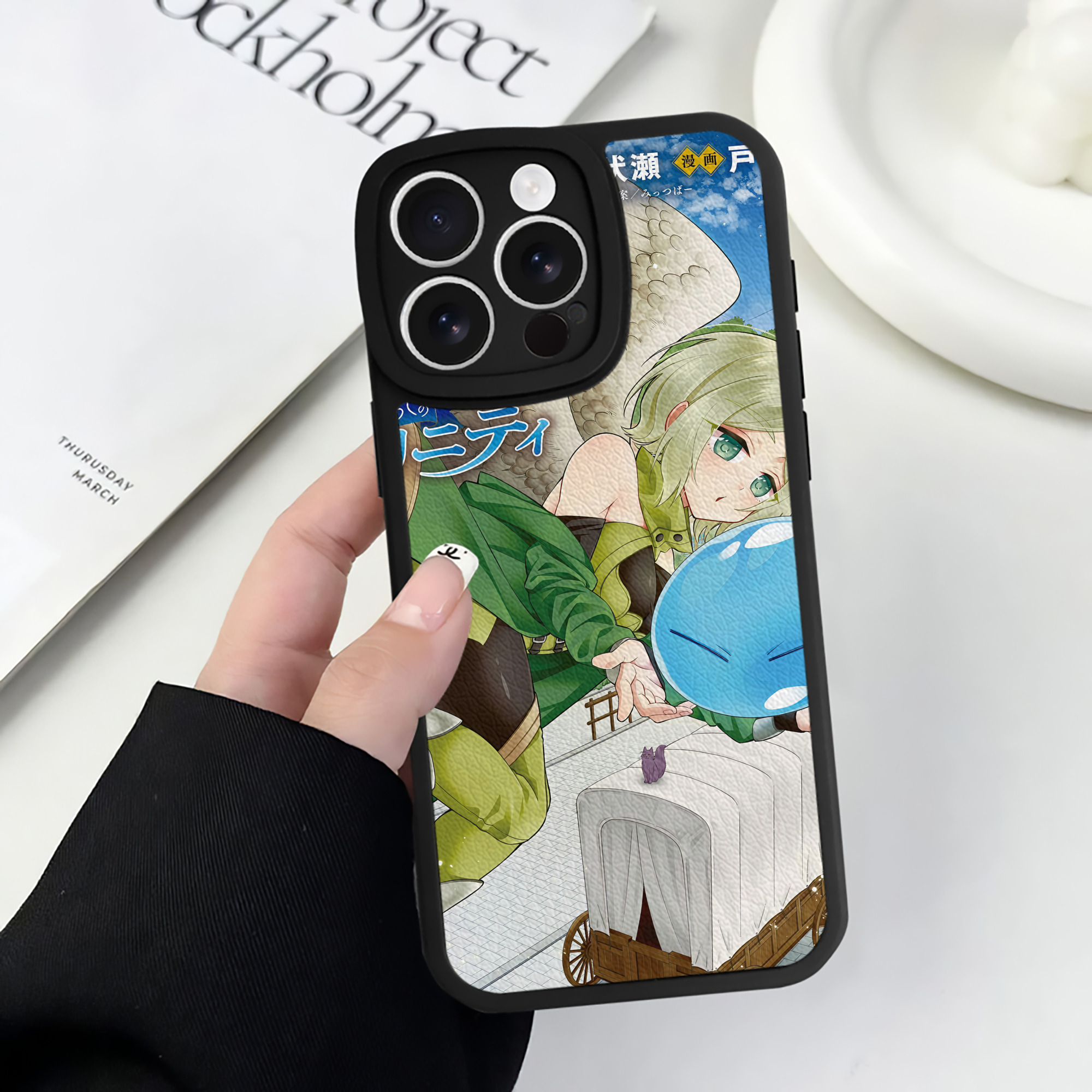 （画像用） 転スラ Regarding Reincarnated to Slime 【iPhone 16シリーズ対応】シリコンスマホケース（レザー調） 材質：シリコン